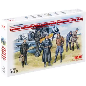 ICM Figurines 2ème Guerre Mondiale : Pilote Et Mécaniciens Luftwaffe 1939-1945 pas cher