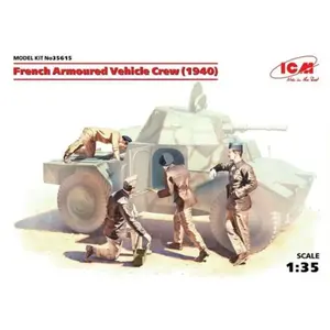 Icm Models 1/35 French Armored Vehicle Crew (1940) Model Kit pas cher