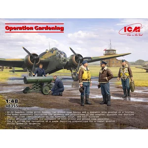 ICM Modelbouwpakket Militaire voertuigen - 48355 HP.52 Hampden Operation Gardening - Britse Torpedobommenwerper en 5 Figuren Plastic - 1:48 - Modelbouw pas cher