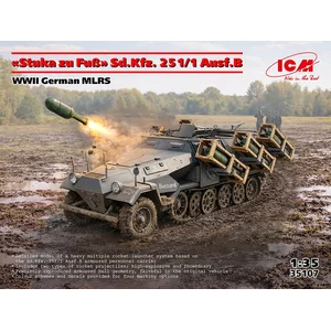 ICM Modelbouwpakket Militaire voertuigen - 35107 Sd.Kfz. 251/1 Ausf. B Stuka zu Fuss WWII - Duits Pantservoertuig Plastic - 1:35 - Modelbouw pas cher