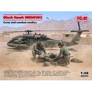 ICM Modelbouwpakket Militaire voertuigen - 48365 Sikorsky UH-60 Black Hawk MEDEVAC met Crew en Combat Medics - Amerikaanse Helikopter Plastic - 1:48 - Modelbouw pas cher
