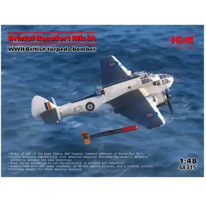 ICM Modelbouwpakket Militaire voertuigen - 48315 Bristol Beaufort Mk.IA - Britse torpedobommenwerper WWII Plastic - 1:48 - Modelbouw