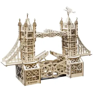 Mr. PlayWood Kit de maquette Pont de la tour Bois 312 pcs pas cher