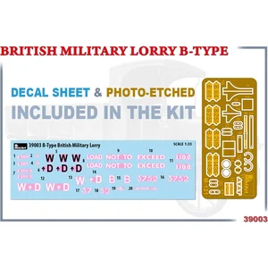 1:35 MiniArt 39003 British military lorry B-Type Plastic Modelbouwpakket pas cher