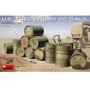 1:35 MiniArt 35592 U.S. Fuel Drums 55 Gals. Plastic Modelbouwpakket pas cher