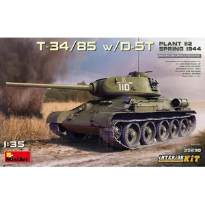 1:35 MiniArt 35290 T-34/85 w/D-5T Plant 112 Spring 1944 w Interior Kit Plastic Modelbouwpakket pas cher