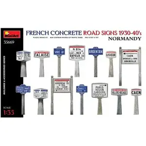 1:35 MiniArt 35669 French Concrete Road Signs 1930-40s Normandy Plastic Modelbouwpakket pas cher