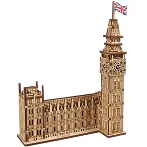 Ugears Big Ben Houten 3D Model Bouwpakket - Iconische Architectuur pas cher