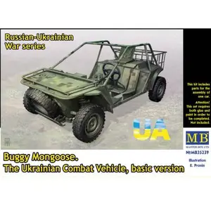 Master Box Modelbouwpakket Militaire voertuigen - 35239 Russisch-Oekraïense Buggy Mongoose - Oekraïense gevechtsvoertuig - basisversie Plastic - 1:35 - Modelbouw pas cher