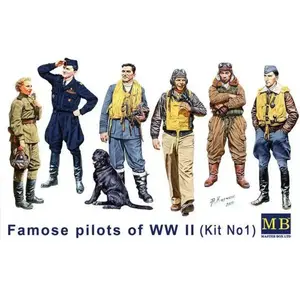 Master Box Models 132famous Pilots Of Wwii Part 1-6 Figures Set With Biographies Leaflet pas cher