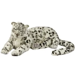 Hansa Peluche Geante Leopard Des Neiges Couché 106cml Jacquard