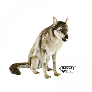 Hansa Peluche Geante Loup Assis 105cml