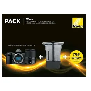 Nikon Nikon Z50II + 18/140VR + sac a dos + 2H cours a distance School pas cher