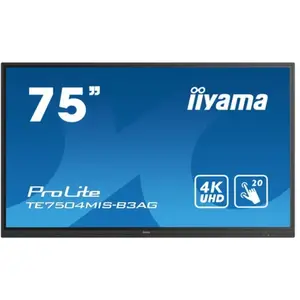 iiyama TE7504MIS-B3AG beeldkrant Interactief flatscreen 190,5 cm (75") Wifi 400 cd/m² 4K Ultra HD Zwart Touchscreen Type processor iiWare 9.0 pas cher