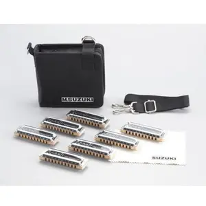 Harmonicas suzuki MANJI SET 7 HARMONICAS AVEC HOUSSE Divers pas cher