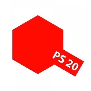 Tamiya Hobbyverf Acrylverf - PS-20 Fluoriserend Rood voor Lexan/Polycarbonaat - Glans - Acrylspray - Verf spuitbus - 100 ml