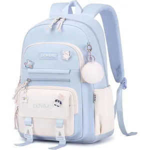 HAOPYOU Cartable Fille Primaire 20 litres Sac a Dos College Fille Cartable Kawaii avec Pendentif Lger Sac Ecole Fille BLEU CARTABLE pas cher