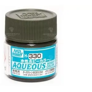 Gunze H-330 - BS381C/641 Dark Green Sg - Mr. Hobby Aqueous Modelbouwverf 10ml