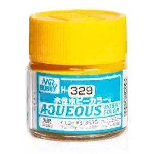 Gunze H-329 - FS13538 Yellow Glanzend - Mr. Hobby Aqueous Modelbouwverf 10ml