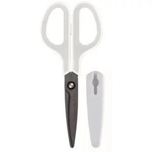 PLUS JAPAN Ciseaux Fitcut Curve Fluorine-coated Antiadhésif 175 mm Blanc-Gris pas cher