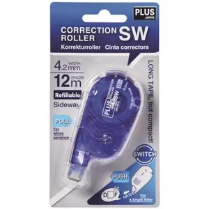 PLUS JAPAN Roller de Correction Lateral Rechargeable SW 12m x 4.2mm BleuVendu parfnac-be