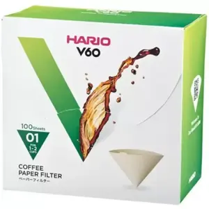 HARIO V60 Koffiefilters - 01 Size - Bruin - 100 stuks pas cher