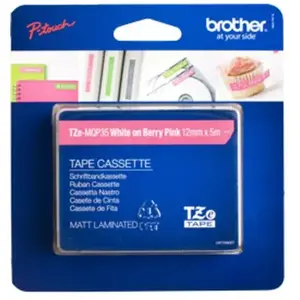 Brother TZe-MQP35 Tape Wit op berry roze (12 mm) pas cher
