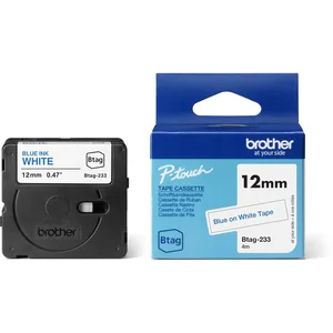 Brother, Ruban d'étiquetage, Btag (1.20 cm, Blanc, Bleu) pas cher