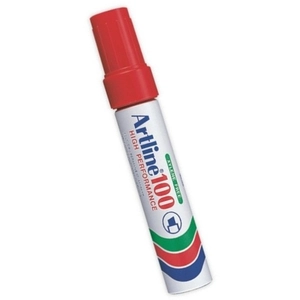 Comparateur de prix : Marqueur Artline 100 pointe feutre acrylique biseautée 7,5/12mm rouge
