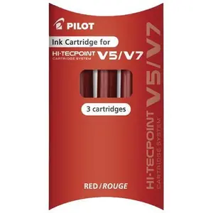 Pilot set 3 cartouches v5 7 rechargeable rouge bxs-ic-r-s3 pas cher