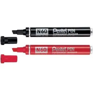 Comparateur de prix : Pentel - Marqueur permanent N60, pointe biseautée, bleu