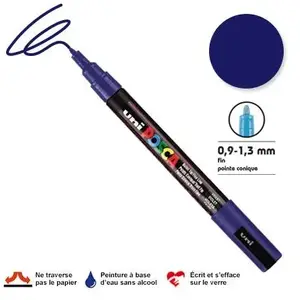 Uni-Ball POSCA PC3M PTE FINE BLEU FONCE pas cher