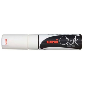 Uni-Ball Posca Marqueur - UNIBALL - Craie Blanc - Pointe Biseautée - Effaçable - Largeur 8,0 mm pas cher