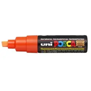 Uniball Marqueur Pte large biseautée POSCA PC8K 8mm Orange Fluo pas cher