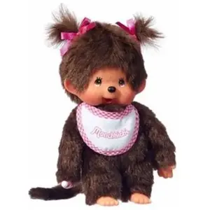 Monchhichi Meisje met slab roze (20cm) pas cher