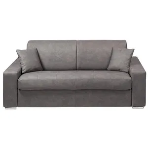 VENTE-UNIQUE Canapé 3 places convertible express en tissu EMIR - Gris - Couchage 140 cm - Matelas 22 cm pas cher