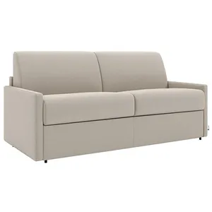VENTE-UNIQUE Canapé 2 places convertible express en tissu CALIFE - Beige - Couchage 120 cm - Matelas 22 cm pas cher