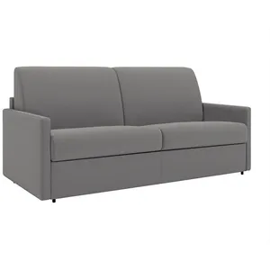 VENTE-UNIQUE Canapé 2 places convertible express en tissu CALIFE - Gris clair - Couchage 120 cm - Matelas 18 cm pas cher