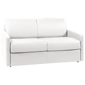 VENTE-UNIQUE Canapé 2 places convertible express en simili CALIFE - Blanc - Couchage 120 cm - Matelas 18 cm pas cher