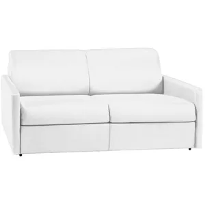VENTE-UNIQUE Canapé 3 places convertible express en simili blanc - Couchage 140 cm - Matelas 22 cm CALIFE pas cher