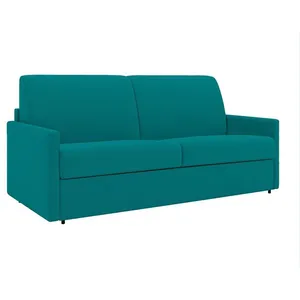 VENTE-UNIQUE Canapé 3 places convertible express en tissu CALIFE - Turquoise - Couchage 140 cm - Matelas 14 cm pas cher
