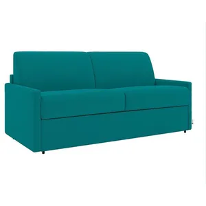 VENTE-UNIQUE Canapé 4 places convertible express en tissu CALIFE - Turquoise - Couchage 160 cm - Matelas 22 cm pas cher