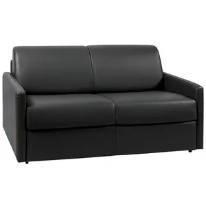 VENTE-UNIQUE Canapé 2 places convertible express en simili CALIFE - Noir - Couchage 120 cm - Matelas 14 cm pas cher