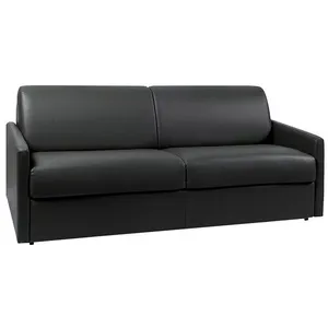 VENTE-UNIQUE Canapé 4 places  convertible express en simili CALIFE - Noir - Couchage 160 cm - Matelas 22 cm pas cher