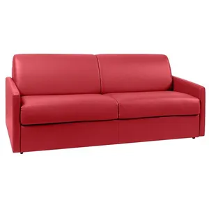 VENTE-UNIQUE Canapé 4 places  convertible express en simili rouge - Couchage 160 cm - Matelas 22 cm CALIFE pas cher
