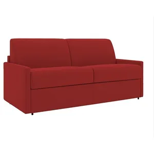 VENTE-UNIQUE Canapé 2 places convertible express en tissu CALIFE - Rouge - Couchage 120 cm - Matelas 22 cm pas cher