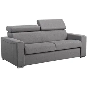 Vente-unique Canapé convertible express en tissu VIZIR - LINEA SOFA - 3 places - Gris - Couchage 140 cm - Matelas 18cm pas cher