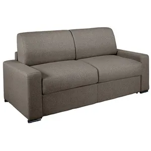 VENTE-UNIQUE Canapé 3 places convertible express en tissu CALITO - Anthracite - Couchage lattes larges 140 cm - Matelas 18 cm avec mémoire de for pas cher