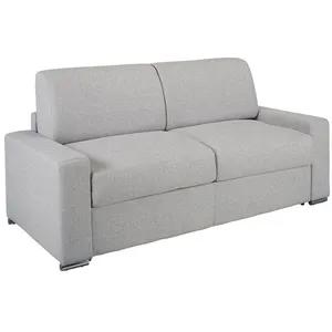 VENTE-UNIQUE Canapé 3 places convertible express en tissu gris - Couchage 140 cm - Matelas 18 cm CALITO pas cher