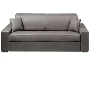 VENTE-UNIQUE Canapé 4 places convertible express en tissu EMIR - Gris - Couchage à  lattes larges 160 cm - Matelas 14 cm
